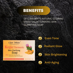 Clair white Natural Glowing Effect Kojic Turmeric Skin Clarifying Soap