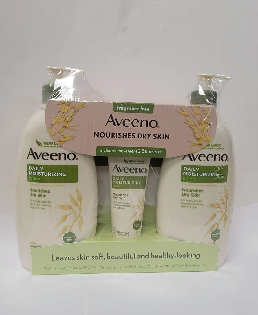 Aveeno Daily Moisturizing Lotion (18 fl. oz., 2 pk. + 2.5 oz. Tube)