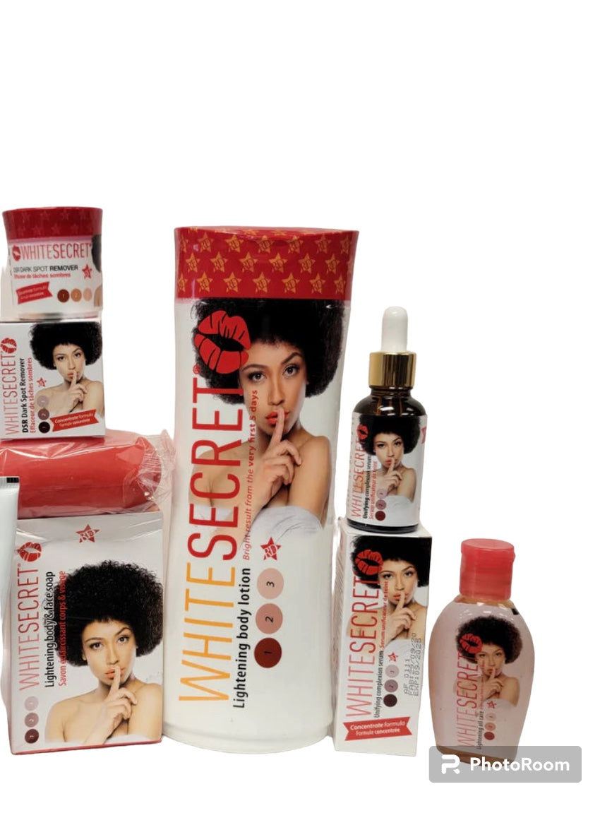 WHITE SECRET LIGHTENING BODY LOTION +SOAP +SERUM +DARK SPOT REMOVER CREAM +OIL white secret