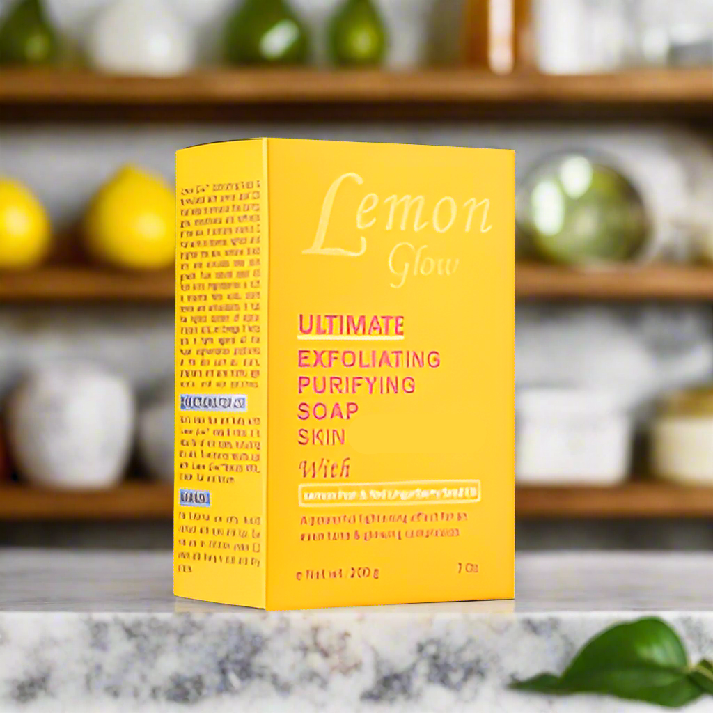 Lemon Glow Ultimate Exfoliating Purifying Skin Lightening Soap 7 oz / 200g