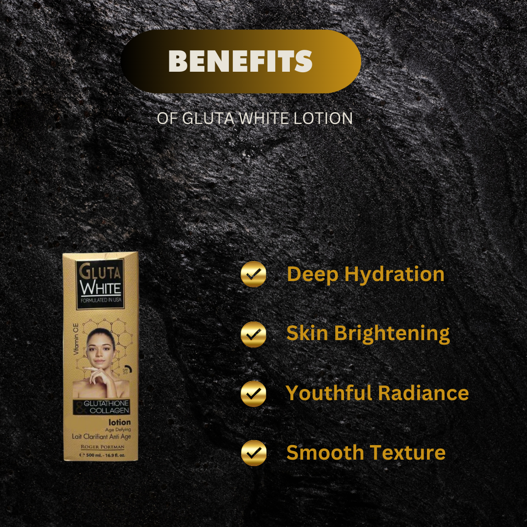 Gluta White Glutathione & Collagen Whitening Lotion 16.9floz