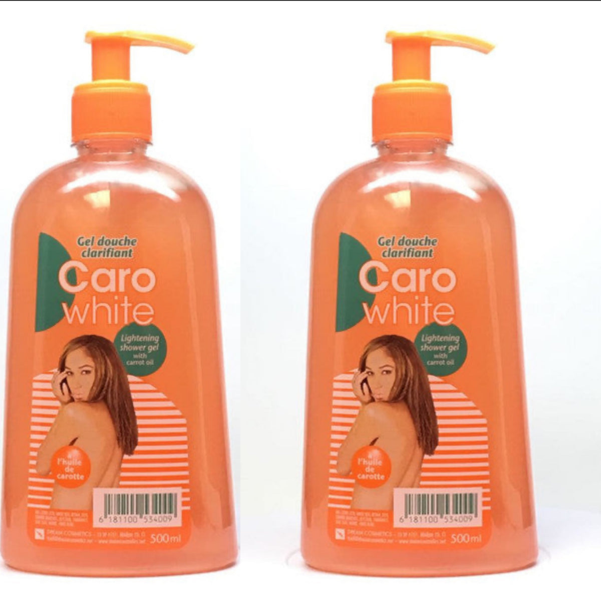 Caro White Lightening Body Wash with Carrot oil 500 ML (2 pack)