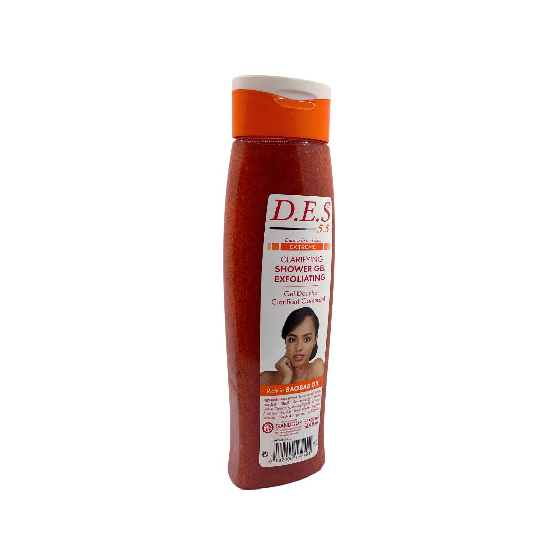 D.E.S 5.5 DERMO EXPERT SKIN CLARIFYING SHOWER GEL EXFOLIATING 500ML D.E.S 5.5.