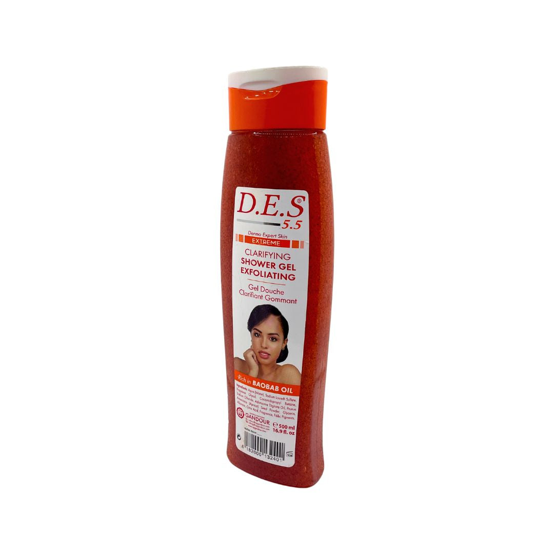 D.E.S 5.5 DERMO EXPERT SKIN CLARIFYING SHOWER GEL EXFOLIATING 500ML D.E.S 5.5.