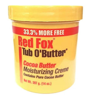 Red Fox Tub O'Butter Cocoa, Moisturizing Creme Bonus Jar 14 oz HOLLYWOOD BEAUTY