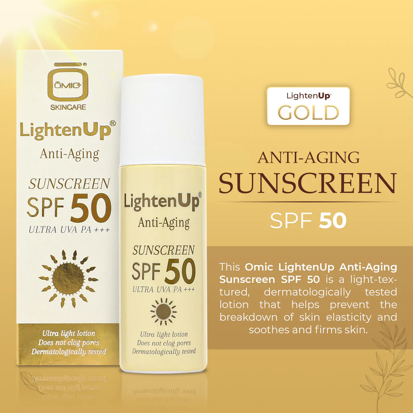 Omic LightenUp Anti-Aging Sunscreen SPF 50 Lighten Up