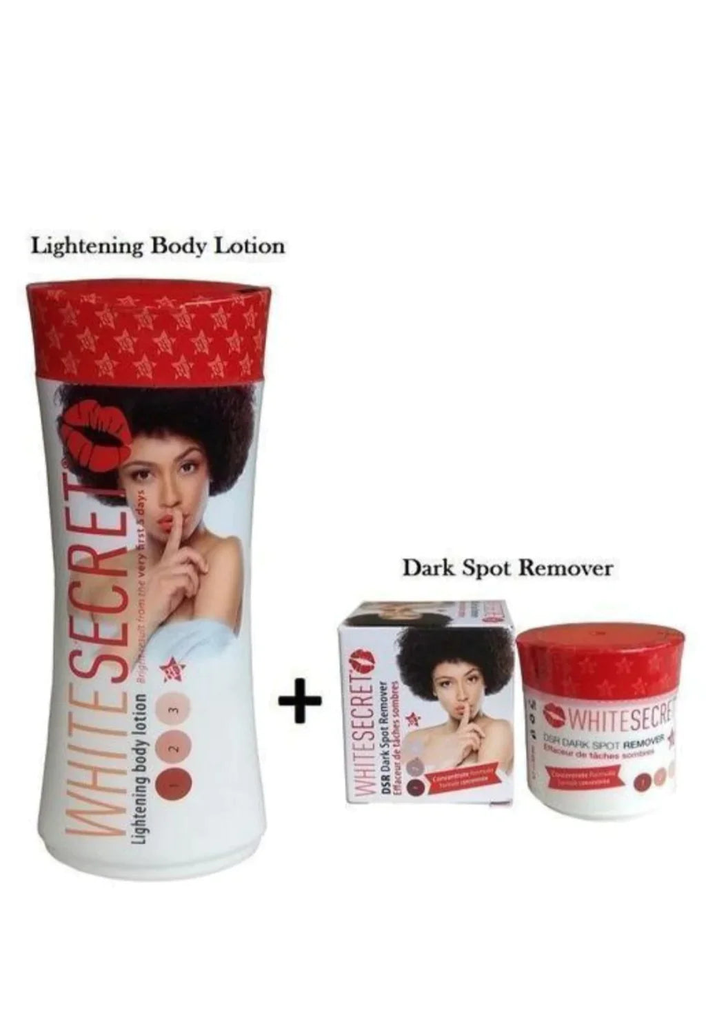 Copy of WHITE SECRET LIGHTENING BODY LOTION +DARK SPOT REMOVER CREAM 300ML white secret