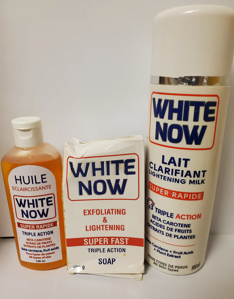 WHITE NOW LIGHTENING BODY LOTION + SOAP + OIL 3PIC WHITE NOW