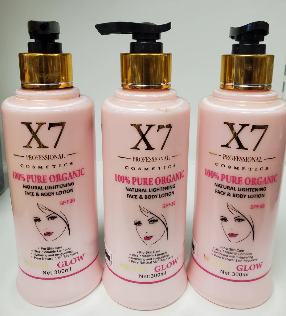 X7 PURE ORGANIC NATURAL LIGHTENING FACE & BODY LOTION RoyalGlow Organics