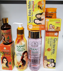 NANO HALF CASTE WHITENING BODY LOTION + SOAP + SERUM+ TUBE CREAM+ FACE CREAM + DUAL TONER& CLEANSER NANO HALF CAST