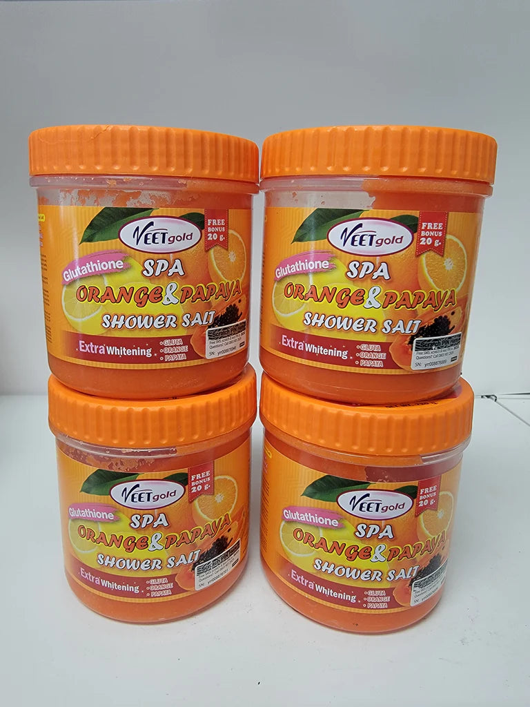 VEETGOLD GLUTATHIONE SPA ORANGE & PAPAYA SHOWER SALT EXTRA WHITENING VEETGOLD