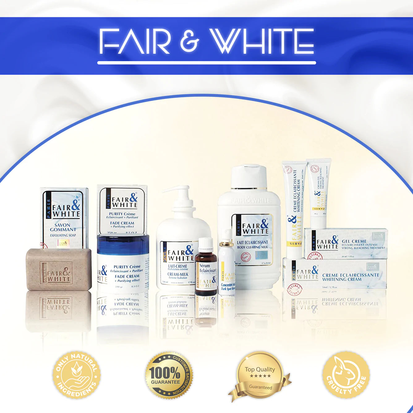 Fair & White Gel Creme Eclaircissant intense Strong Bleaching Treatment (White Tube)) 1 oz / 30ml FAIR & WHITE ORIGINAL