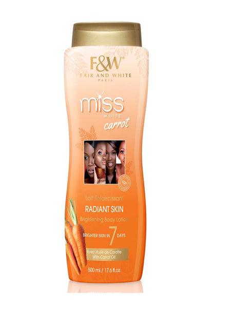 Fair & White Miss White Carrot Brightening Body Lotion 500ml Miss White