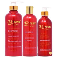 Extreme Glow Bottle Package-1 (Body Wash 27oz + Glycerin + Lotion 16.8oz) Extreme glow