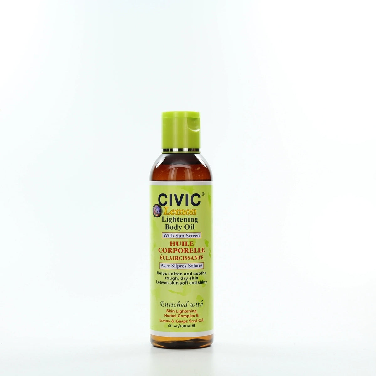 Civic Lemon Lightening Body Oil with Sun Screen 6oz / 180ml Civic