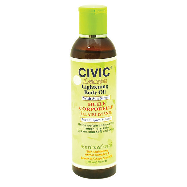 Civic Lemon Lightening Body Oil with Sun Screen 6oz / 180ml Civic