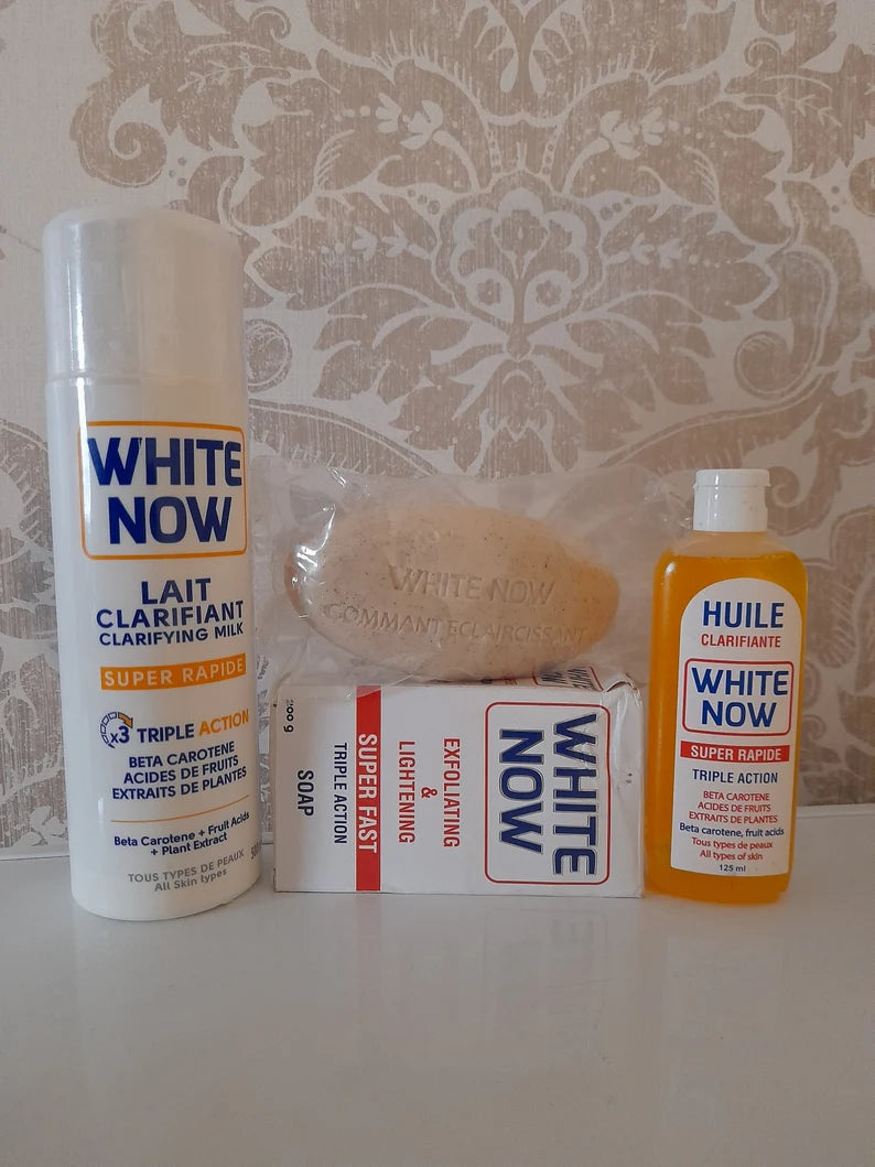 WHITE NOW LIGHTENING BODY LOTION + SOAP + OIL 3PIC white now