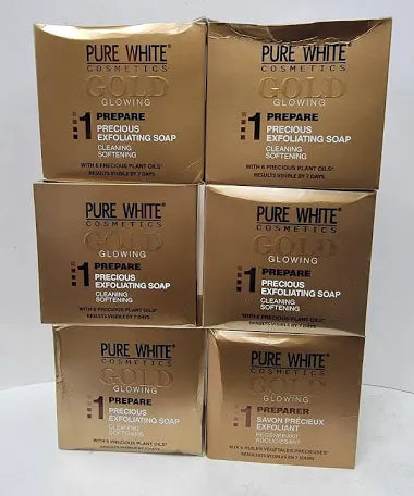 Pure White GOLD Precious Exfoliating Soap 5 oz / 150 gr Pure white