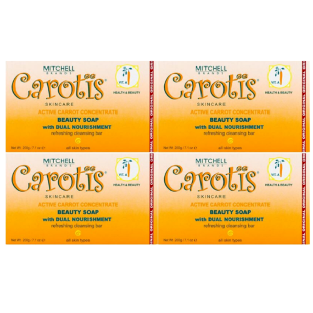 Carotis Beauty Soap for Dual Nourishment Active Carrot Concentrate 200g {4 Pack} CAROTIS