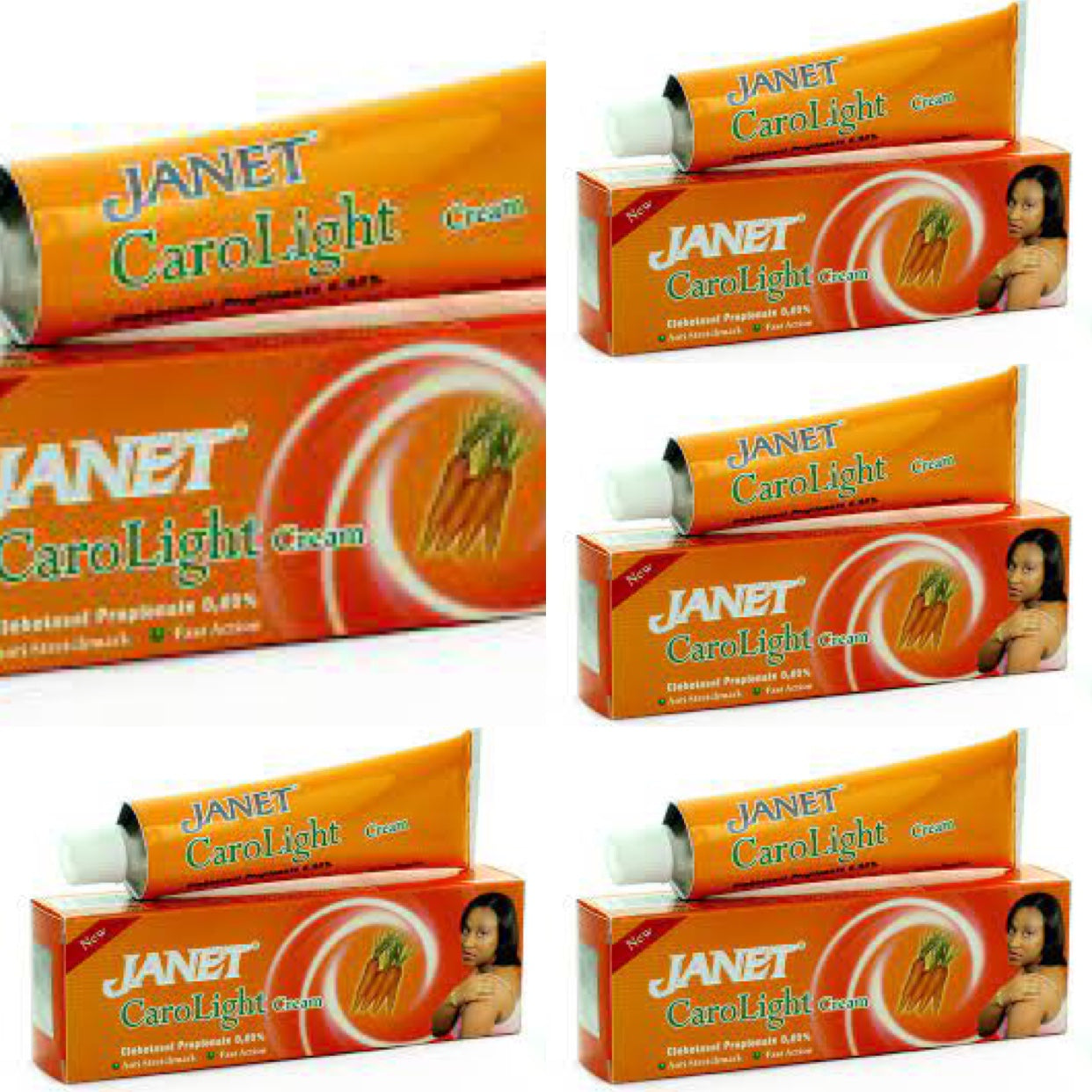 Janet Caro Light Tube Cream 1 oz / 30g (5 PACK) JANET