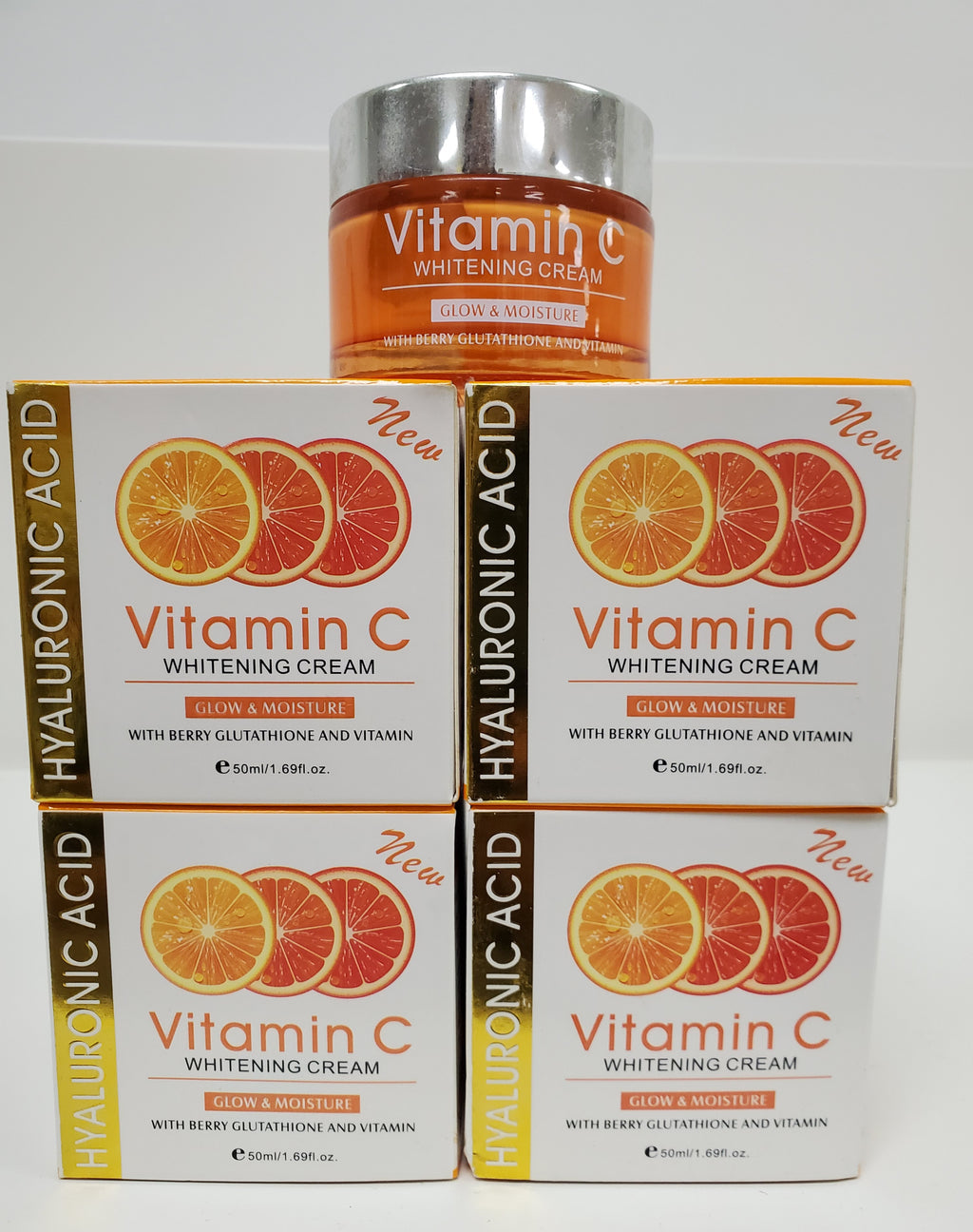 Hyaluronic Acid Vitamin C Whitening Cream Glow& Moisture RoyalGlow Organics