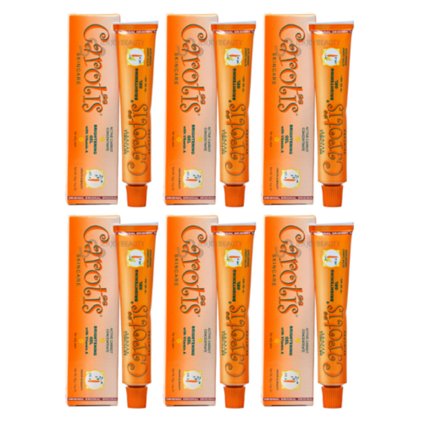 Carotis Brightening Gel Skincare w Carrot Vitamin A 1oz / 30g Tubes (Pack of 6) CAROTIS