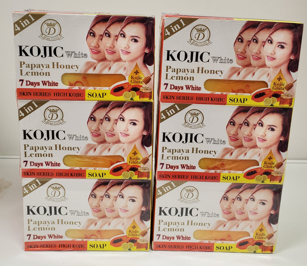 KOJIC White #842 (Papaya+Yellow) Papaya Honey Lemon 4 in 1 Soap 5.3oz / 160gr KOJIC CLEAR