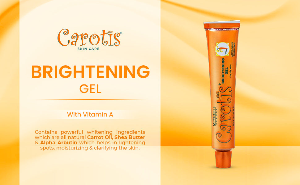 Carotis Brightening Gel Skincare w Carrot Vitamin A 1oz / 30g Tubes (Pack of 6) CAROTIS