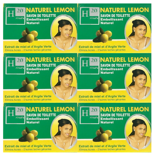 H20 Jours Natural Whitening Lemon 250g Soap (Pack of 6) H20