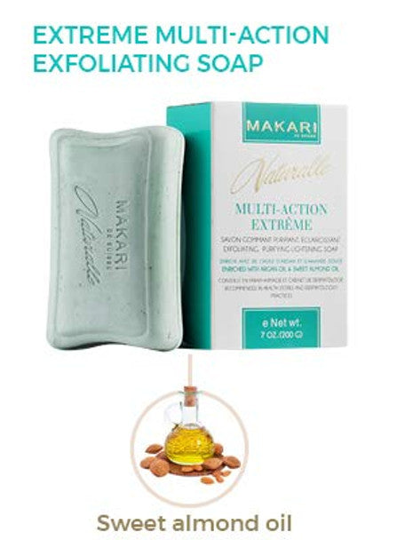 Makari Multi-Action Exfoliating Lightening Soap with Argan Oil&Sweet Almond Oil SPF 15 7oz/200g Makari