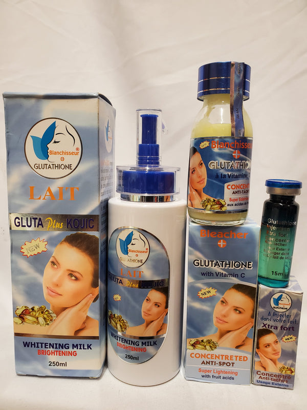 Glutathione Gluta Plus Kojic Whitening Milk + Serum +Anti Spot RoyalGlow Organics