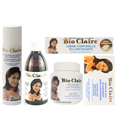 BIO CLAIRE LIGHTENING BODY LOTION + CREAM JAR + OIL + SOAP + CREME TUBE COMPLETE SET. Bio Claire