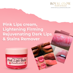 Pink balm and Scrub, Lightening Firming Rejuvenating Dark Lip and Stains Remover (Best pink Lips Cream & scrub on the market) 10-gm. RoyalGlow Organics