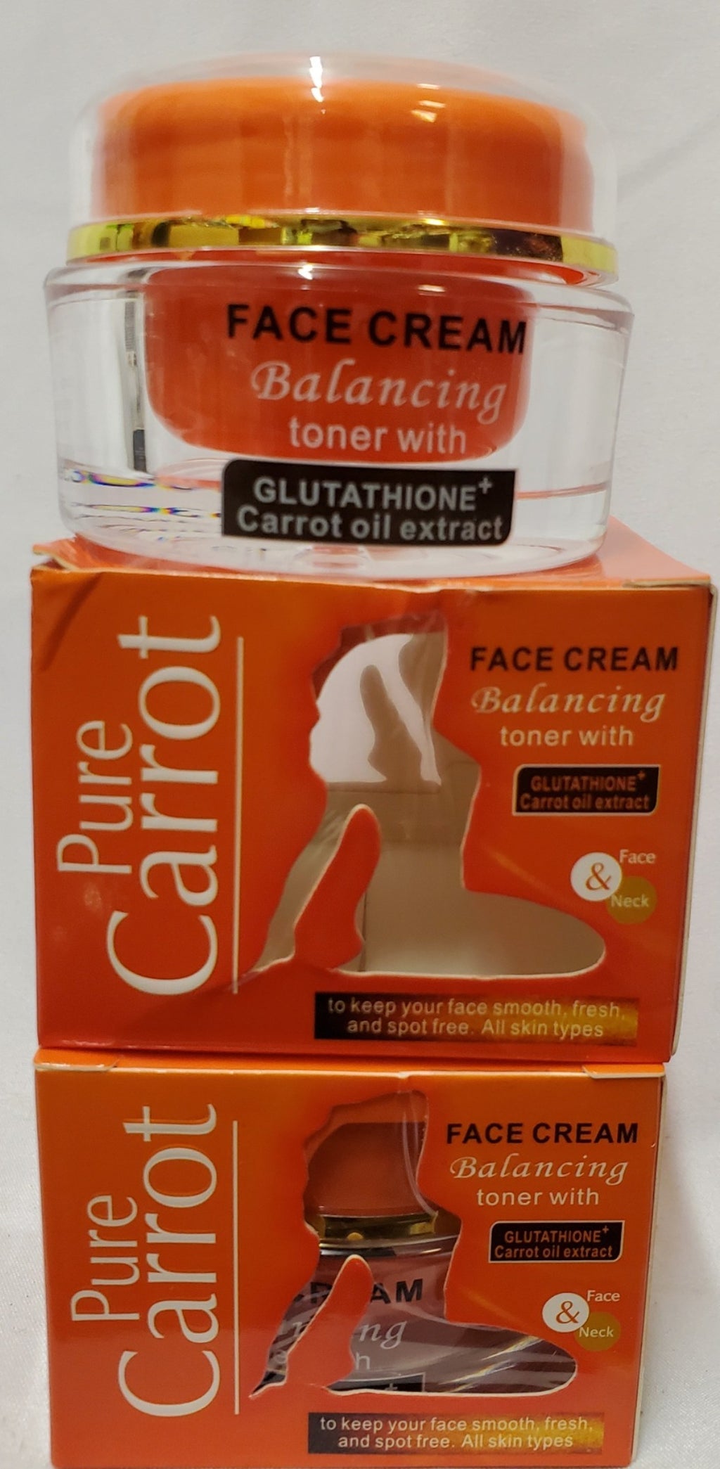 PURE CARROT FACE CREAM BALANCING TONER WITH GLUTATHIONE CARROT OIL EXTRACT PURE CARROT GOLD