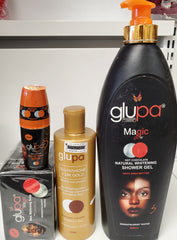 Glupa Glutathione Whitening Body Lotion+ Shower Gel+ Serum + Bar Soap glutamaster