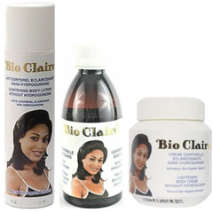 BIO CLAIRE LIGHTENING BODY LOTION + CREAM JAR + OIL + SOAP + CREME TUBE COMPLETE SET. Bio Claire