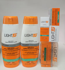 LightUp dark spots correcting Beauty lotion 400ml + Soap + Serum +Tube Cream (5 PACK) Light up