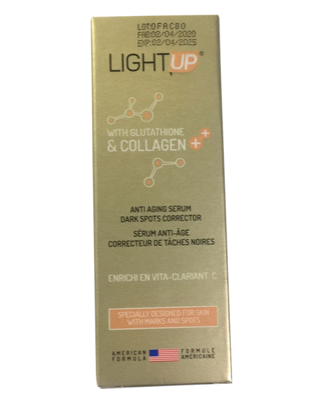 LIGHT UP(Gold / Glutatione) Anti Aging Serum with Glutatione 1oz / 30ml Light up