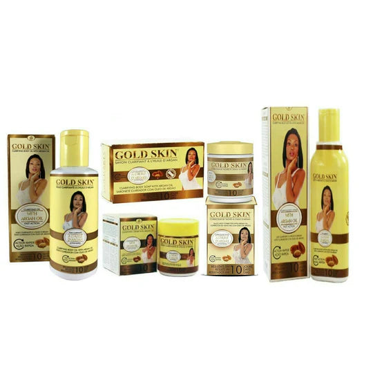 Gold Skin Clarifying Argan Oil Set (Oil, Soap, Lotion, Spot Remover, Clarifying) Gold skin